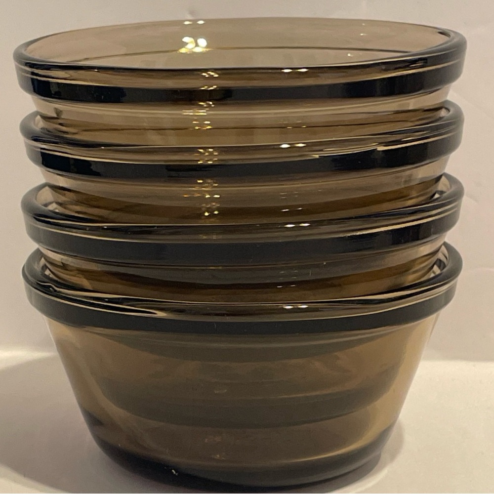 Anchor Hocking Stackable Custard Cups 6 oz. Smokey Brown Tint (set of 4)